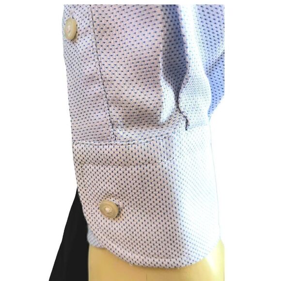Mossimo Dutti Long Sleeved Dress Shirt w/Super Fine Lt Blue/White Dots Size L - Picture 7 of 9